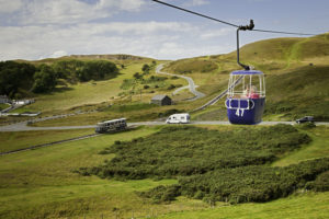 Cable car above Great OrmeLlandudnoConwy CountyNorthTowns and Villages